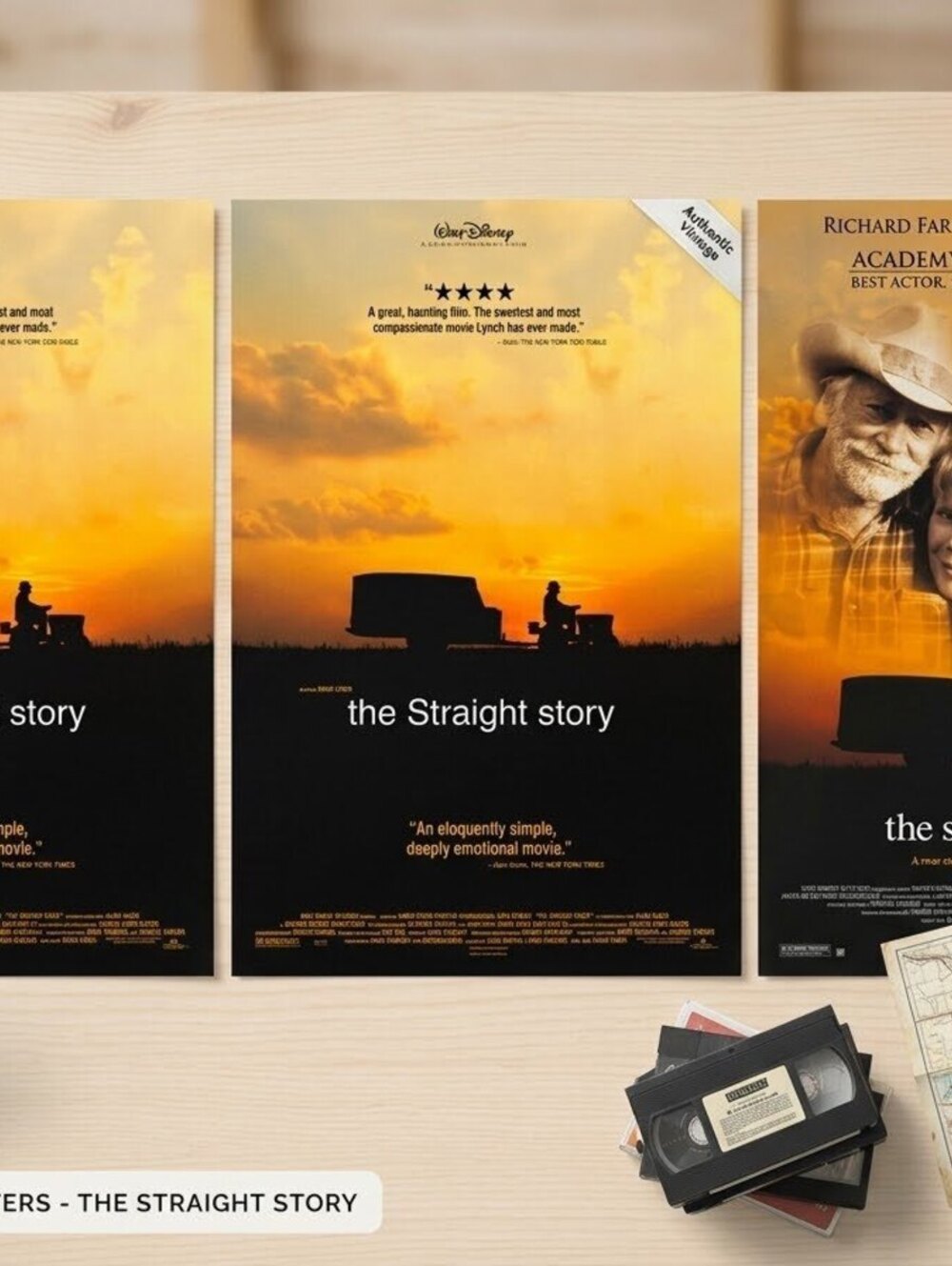 Lot of 3 Vintage 1999 "The Straight Story" Movie Posters Walt Disney Pictures